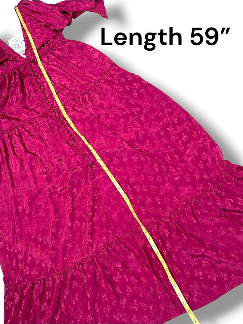 NWT Free People Cha Cha Maxi Dress Red Jacquard Boho Wedding Guest Goddess M - Picture 13 of 16